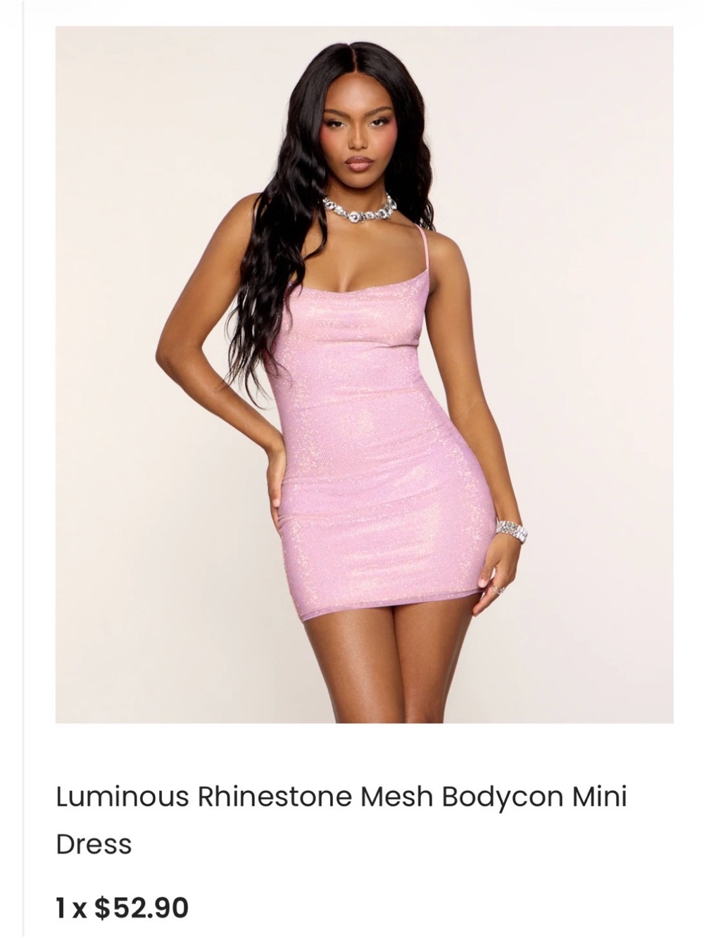Windsor pink rhinestone mesh mini dress. Size XS. NWT